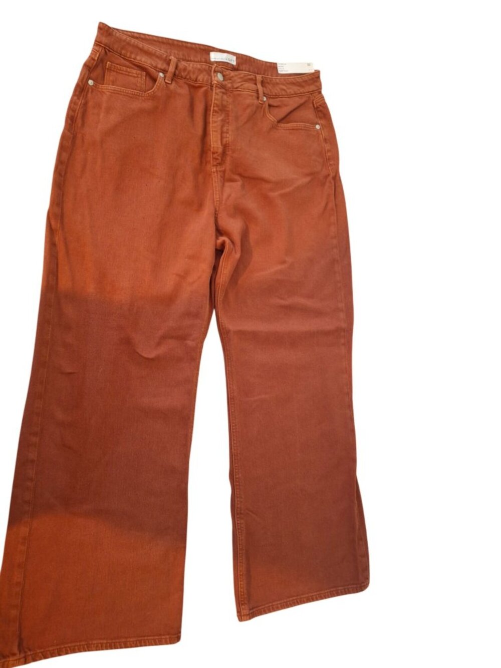 LOFT Wide Leg Jeans 32/14 Rust High Rise Curvy Boho Coastal Grandmacore